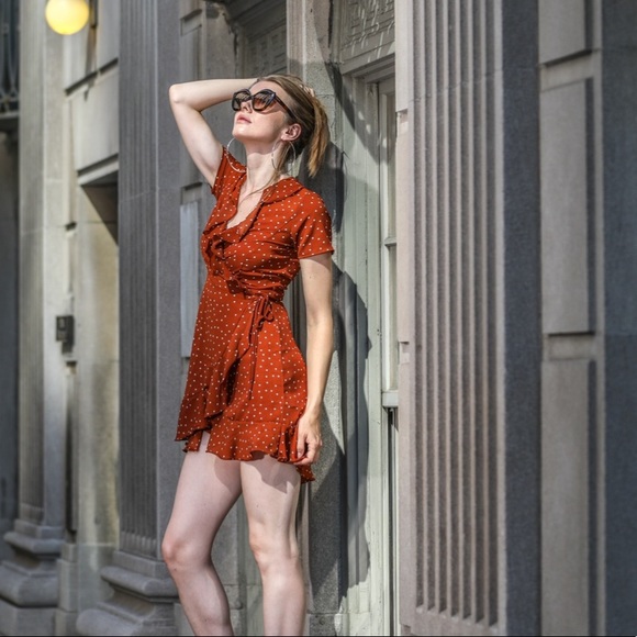 Forever 21 Polka Dot Wrap Dress - Picture 3 of 9